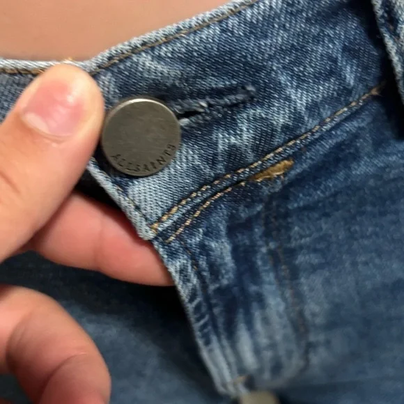 All Saints Blue Flare Wide Leg Jeans - Picture 8 of 16